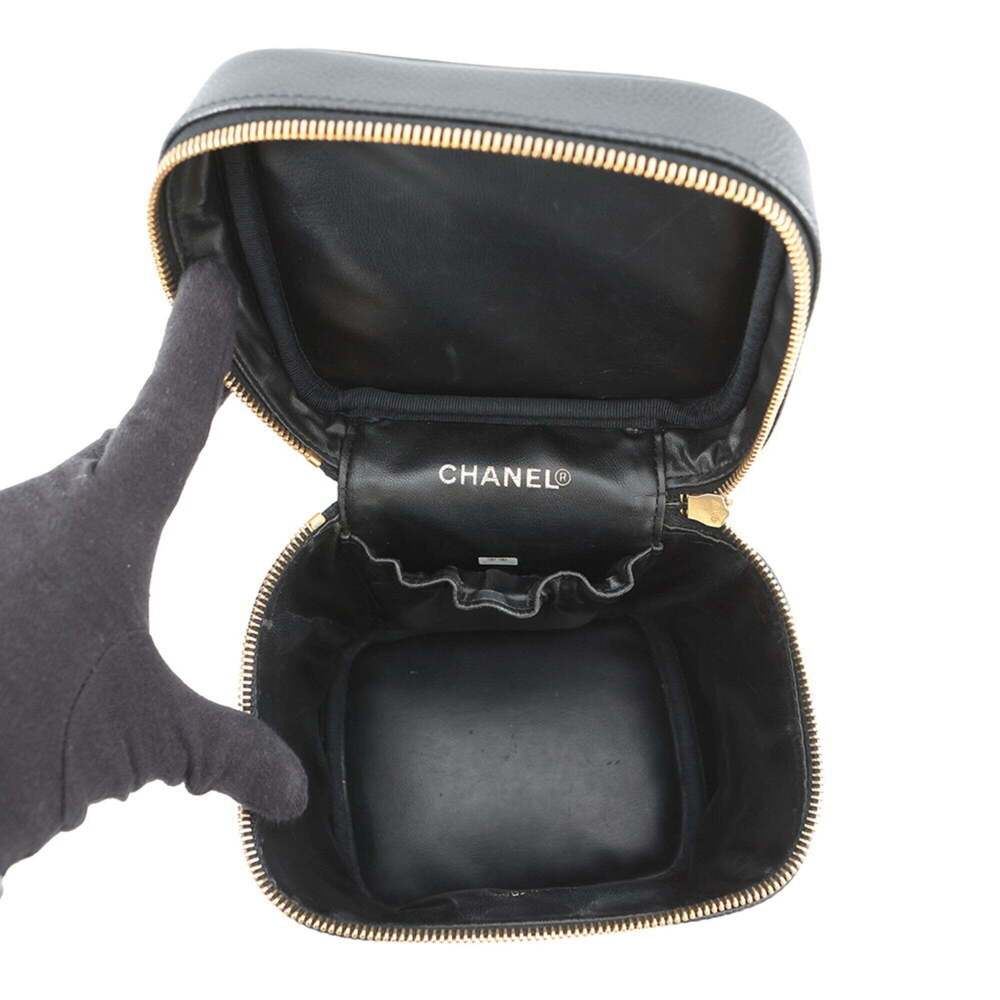 CHANEL Black Caviar Leather Logo Pouch - Picture 5 of 16